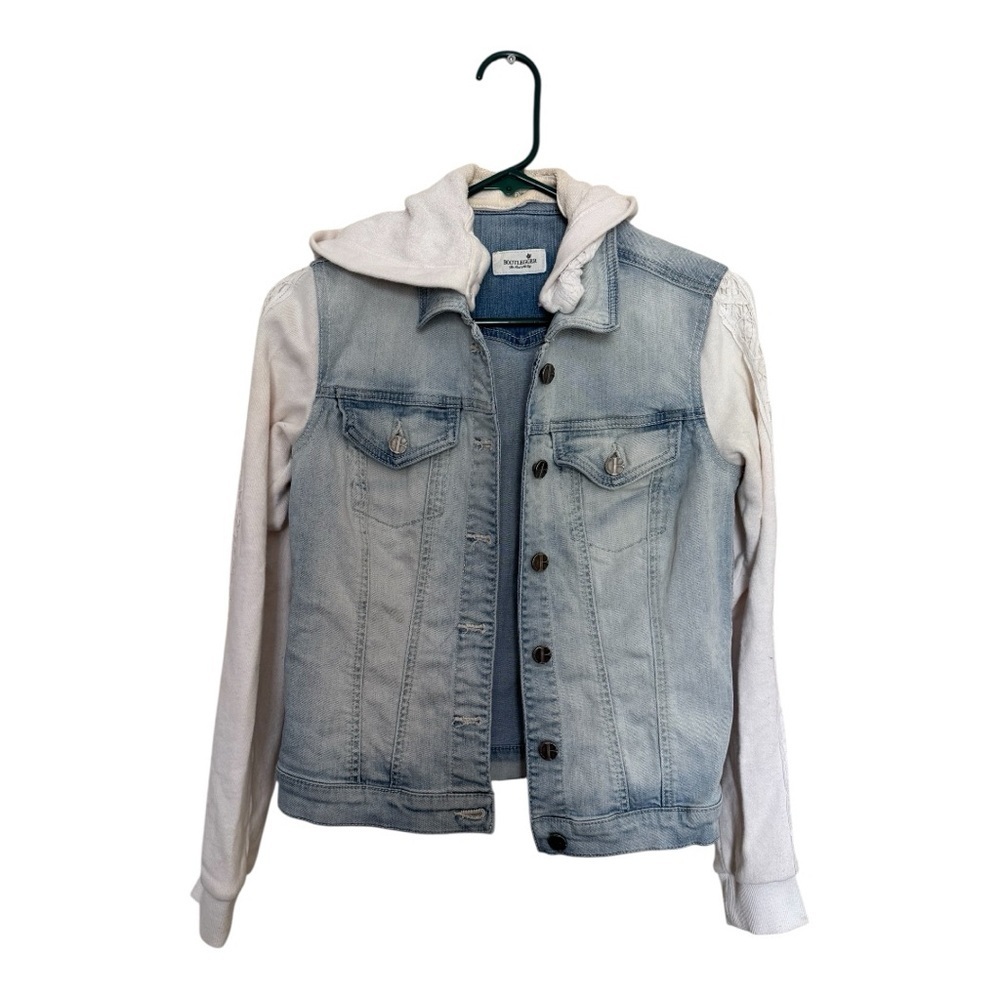 Bootlegger Denim Jacket with Hoodie Size Small